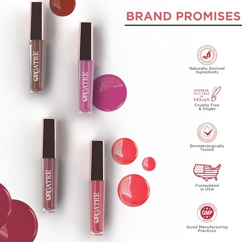 Image of Orgatre Moodbliss Lip Gloss | Instant Shine & Glossy Finish | Hydrating Lip Gloss for Girls & Women | Perfect for Everyday & Party Look | 2.5ml (Muted Violet, 2.5 ML)
