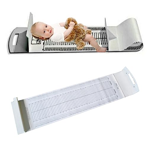 Naisicatar Alfombra de regla de altura infantómetro de bebé, tabla de crecimiento del recién nacido, estera de medición de la regla de altura para bebé, Blanca