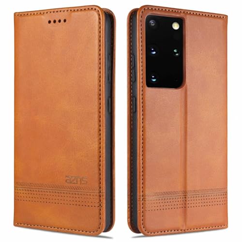 Étui iPhone 16 Plus marron clair protection cuir rabat magnétique