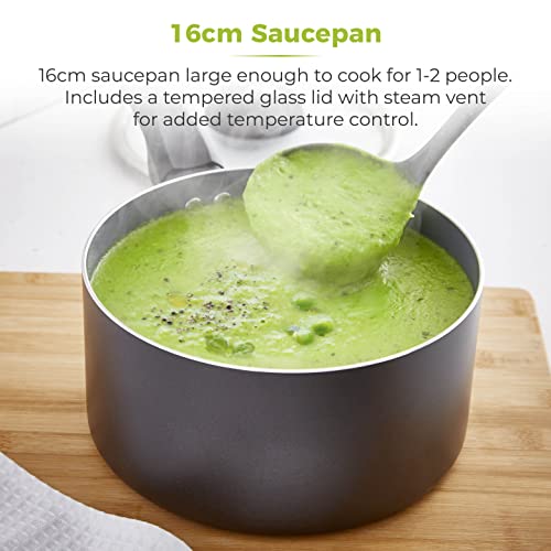Tower T80356 Cerasure 16 cm Saucepan with Non-Stick Coating, Suitable for all Hob Types, Graphite - Image 4