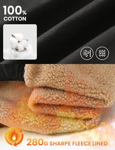 TBMPOY Men's Winter Jacket Thick Sherpa Fleece Lined Cotton Full Zip Warm Cargo Zipper Pockets Trucker Work Thermal2