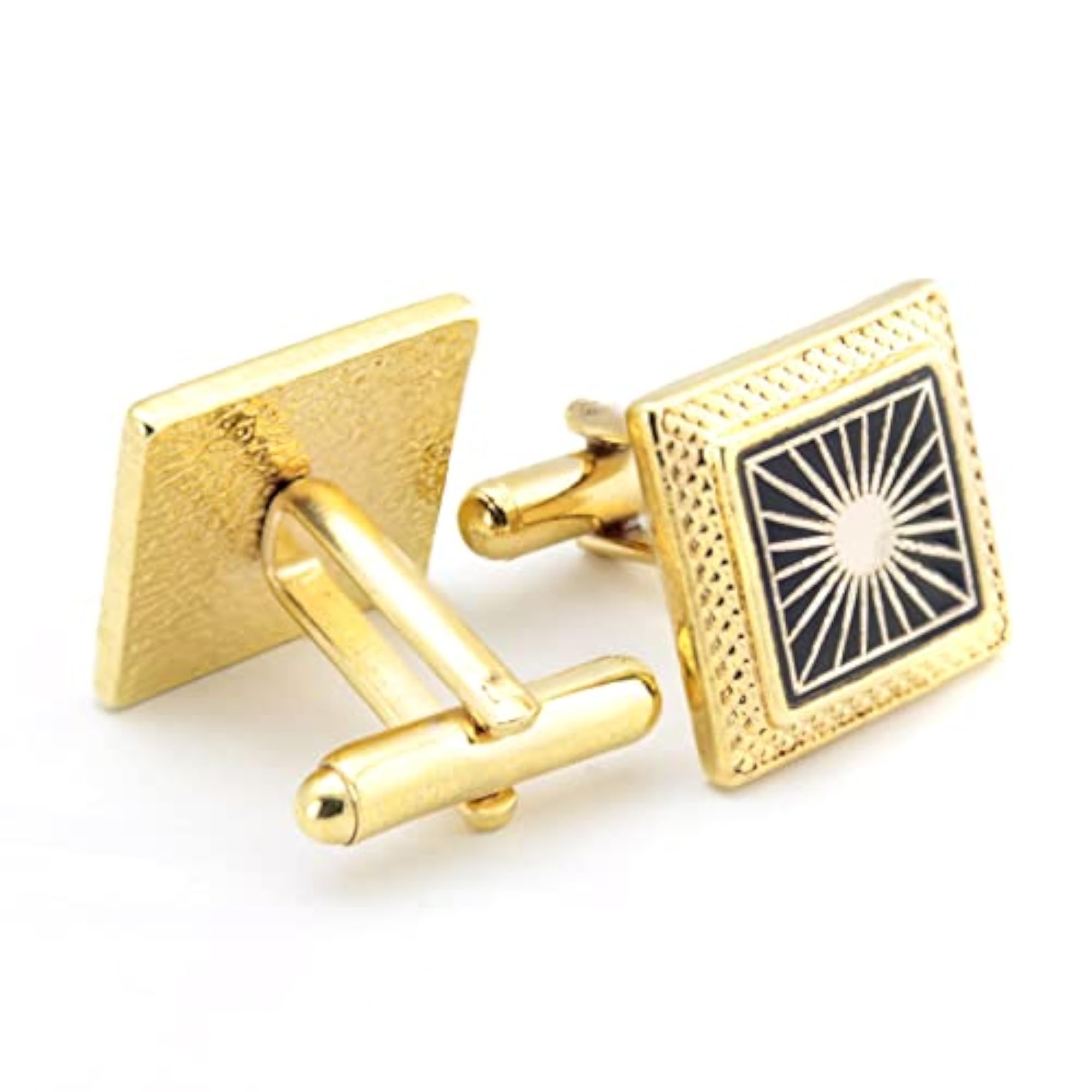 Men's Sunshine Golden Cufflinks, Elegant Gift