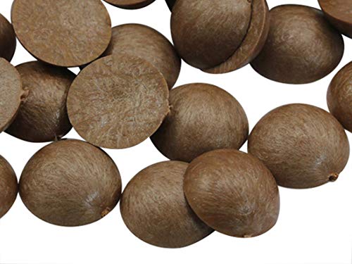 Allstarco 11mm (7/16") Pearl Wood Round Cabochons, 50 PCS