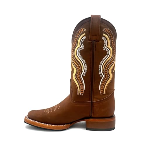 Square Toe Mens Leather Cowboy Western Boot2