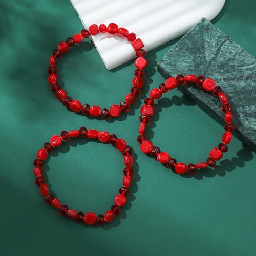 Jules D.Multi Rows Stackable Stretch Bracelet Colorful Shell Glass Boho Bracelets Trendy Costume Jewelry Gifts for Women4