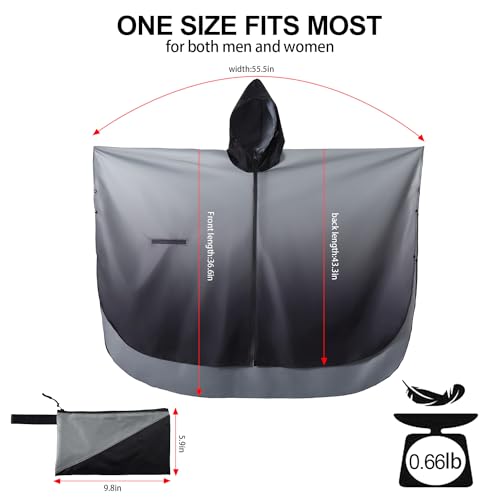 Image of salamra Rain Poncho Jacket - Hooded Waterproof Raincoat with Pocket for Women Men Adults