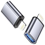 USB to Lightning Adapter 2Pack [Apple MFI Certified], Lightning Male to USB Female OTG Adapter Cable Camera Converter Data Transfer Backup Connecting Adapter for iPhone 14 13 12 11 Pro Max/Mini/iPad
