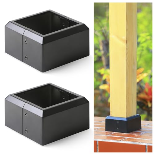 WOWACE Aluminium Deck Post Base Cover Taller 4 for Handrail Stail Porch Deck Railing Base Post Covers