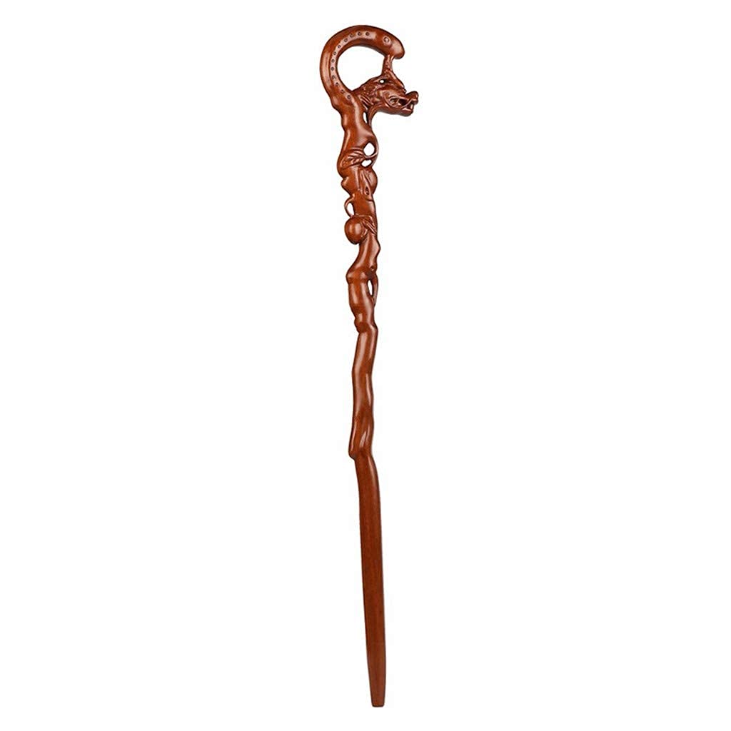 Bastones Muleta Bastón De Madera De Pera Grifo De Madera Mango De Cabeza Grabable Bastón Bastón De Alta Gama Regalo Adecuado para Personas Mayores,Muleta De 94 Cm-11.19