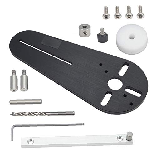 EElabper Circle Cutting Jig Set Small Wood Routers Electric Woodworking Milling Circle Milling Groove Black for Hand Trimmers (Type A)