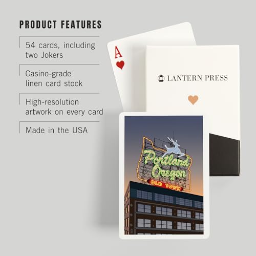 Lantern Press Portland, Oregon, 52 cartas para póker miniatura 3