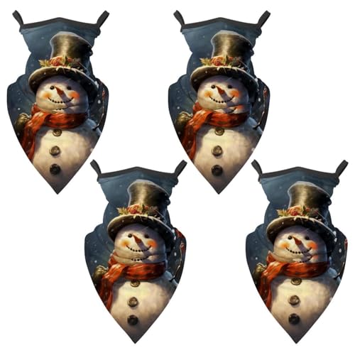 4 Pieces Christmas Retro Neck Gaiter Bandana Face Mask, Sun Cooling Scarf Gator Cover Head for Men Women