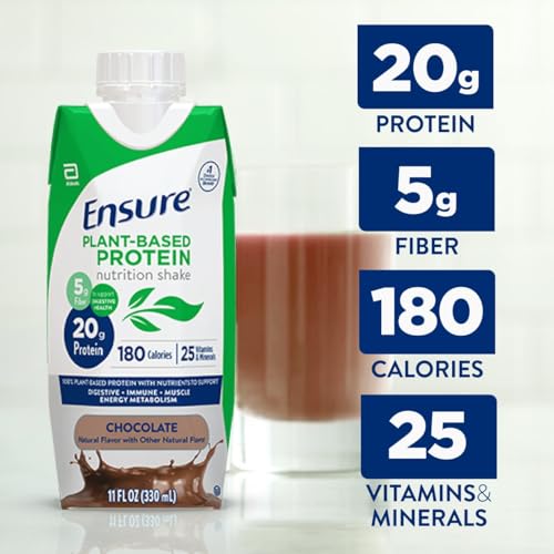 Ensure Plant-Based Protein Shake With 20g Protein, 5g Fiber, Ready to Drink, Chocolate, 11 Fl Oz, 12 Pack - image 3