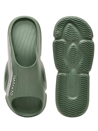 Image of Impakto Men EVA Flip Flops | Lightweight, Soft & Comfortable Slippers | Wide Toe Box, Airflow Ventilated Design, Anti-Skid & Water-Resistant, Indoor & Outdoor Chappal | Everyday Essentials