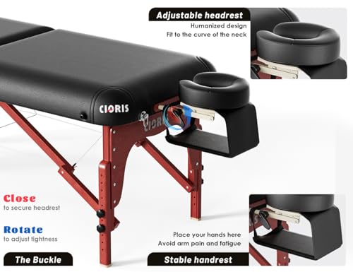 Image of CLORIS 84 inch Luxury Massage Table 2 Section Portable Hold Up to 1500LBS