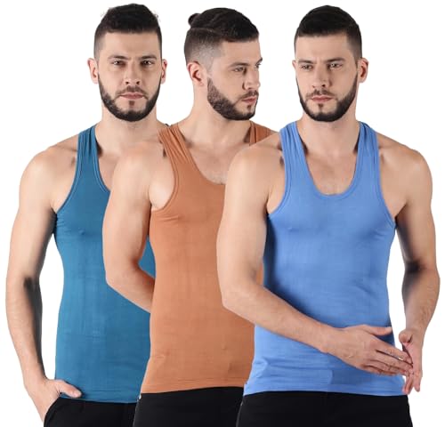 Image of Dollar Lehar Men Combed Cotton Round Neck Vest -Colour May Vary