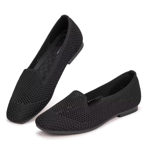 Image of Frank Mully Women's Loafer Flats Square Toe Comfortable Office Work Shoes, Cute Penny Loafer Slip On Walking Driving Shoes