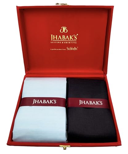 Image of JHABAK'S Unstitched Cotton Blend Solid Shirt & Trouser Fabric - 2.25 m Shirt Cloth - 1.20 m Pant Piece (Pack of 10) - VELVET Collection - B