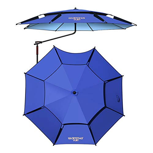 ACXZ Sombrilla de Patio Colgante de 2,2 m, Parasol de jardín Azul Voladiza, Sombrilla de balcón de 2 Niveles con ventilación, Paraguas de Pesca Octogonal (2 m, 2,4 m)