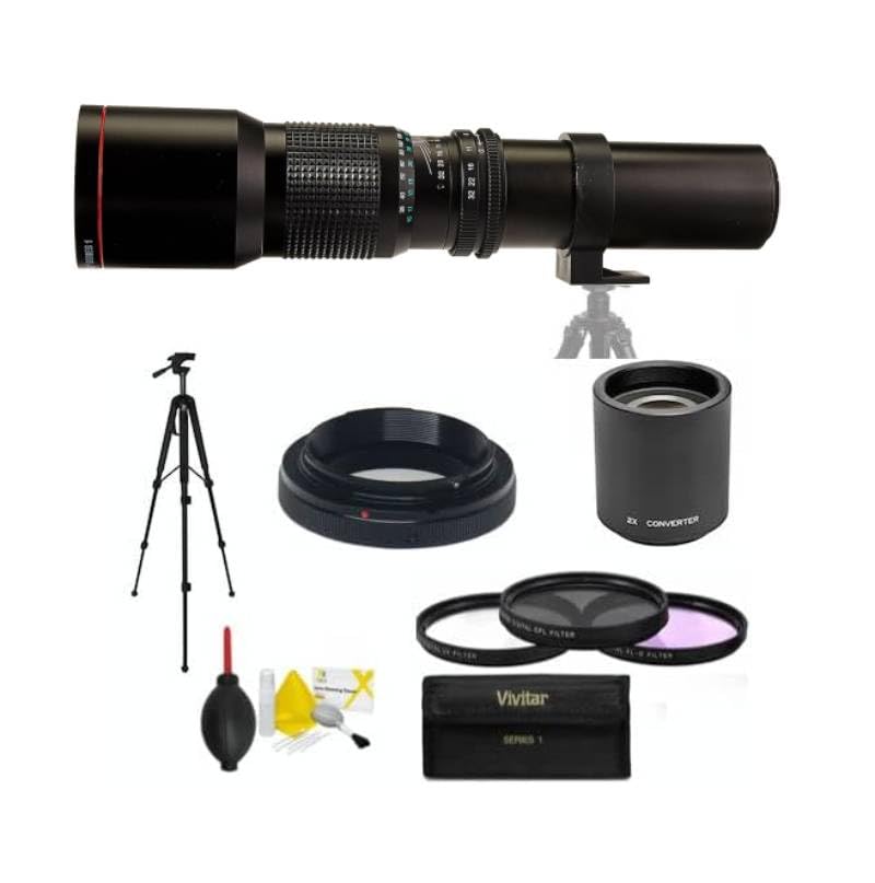 HD 32K 500MM 1000MM TELEPHOTO Zoom Lens for Canon EOS Rebel T100 DSLR Camera