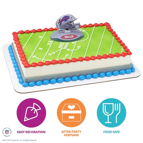 NFL Buffalo Bills Cake Decoration, Football Helmet Cake Topper, Officially Licensed Product Of The NFL, Ready To Use Birthday Cake Decoration - Image 6