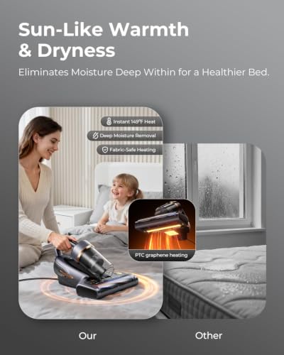 Image of Jimmy BX7 Pro Max Graphene Mattress Vacuum Cleaner with Dust Sensor, Bed Vacuum with UV Light, 550W Powerful 16Kpa Suction Handheld Vacuums Couch Cleaner (Corded)