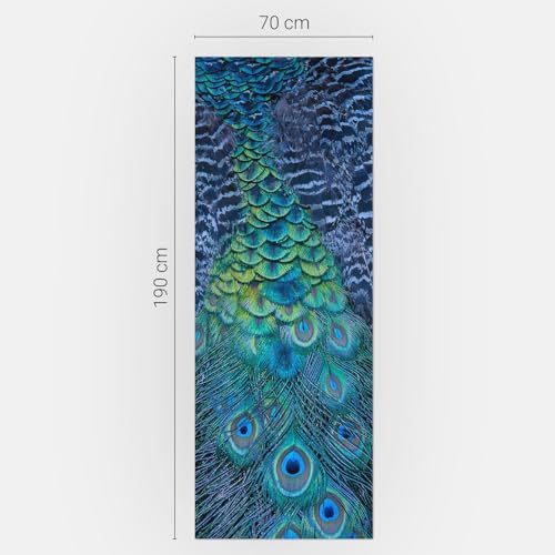 Vinilo para nevera de 70x190 cm autoadhesivo e impermeable con plumas de pavo real 5