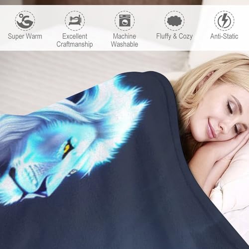 Couverture flannel lion douce, plaid canapé et linge de lit imprimé 3D