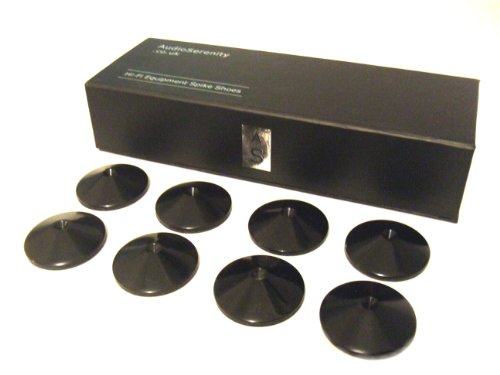 Supports Hi-Fi et pieds d'enceinte amortisseurs vibrations métalliques noir (Lot de 8)