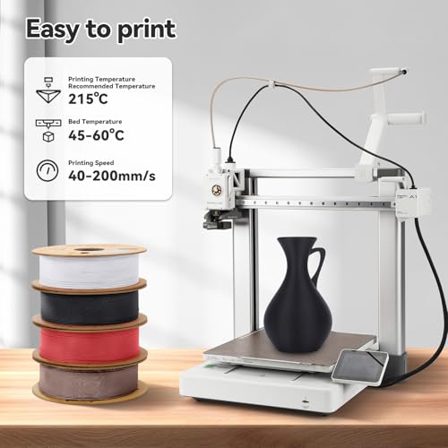 Image of 3DHoJor Matte PLA Filament 1.75mm 1kg*4 Bundle Cardboard Spool PLA Filament 1.75 PLA 3D Printing Filament, Print with Most 3D Printers 3D Filament-Deep Black /Milky White /Fire Engine red /Brown
