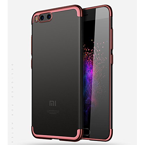BLUGUL Funda Xiaomi Mi Note 3, Electroplating Coloring, Ultra Fina, Transparente Suave TPU Silicona Cover Claro Case para Xiaomi Note 3 Oro Rosa