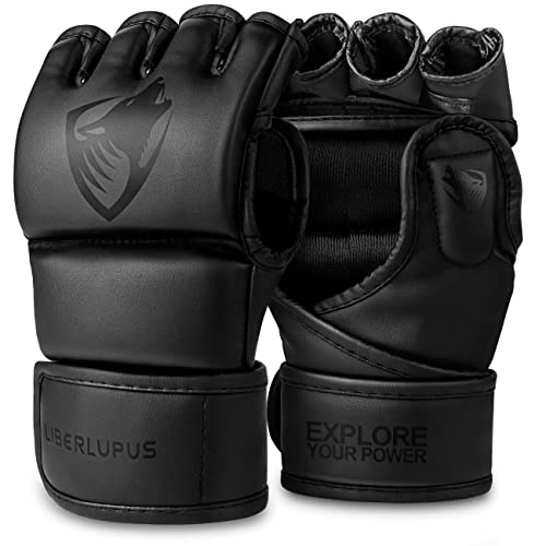 LIBERLUPUS MMA Gloves Sparring for Men– Open Palm...