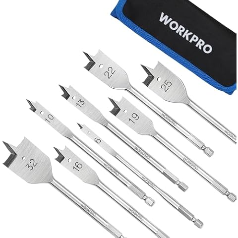 WORKPRO 8-Piece Heavy Duty Spade Drill Bit Set Cover