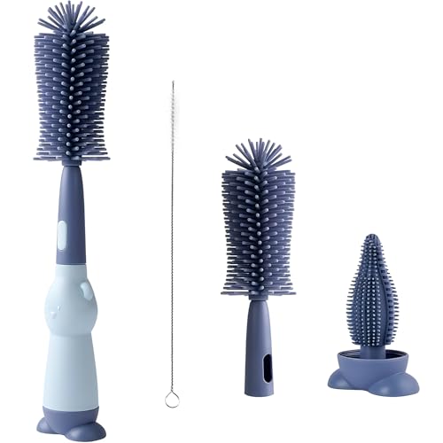 Fudgerzn 3-in-1 Silikon Flaschenbürste Set | Mit Sauger- & Trinkbecher-Reiniger