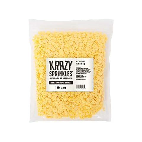 Krazy Sprinkles - Edible Sprinkle Shapes (1LB, 1x Bag) for Cake Decorating, Cupcakes, Ice-Cream & Desserts by Bakell (Rubber Duck) Cover