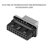Gniazdo panelu przedniego płyty głównej, pionowa przejściówka z 19 pinami na złącze USB typu E, wewnętrzny interfejs 20PIN (KeyA) obsługuje urządzenia (Gen2-Gen1), USB3.0, USB2.0 i USB1.1