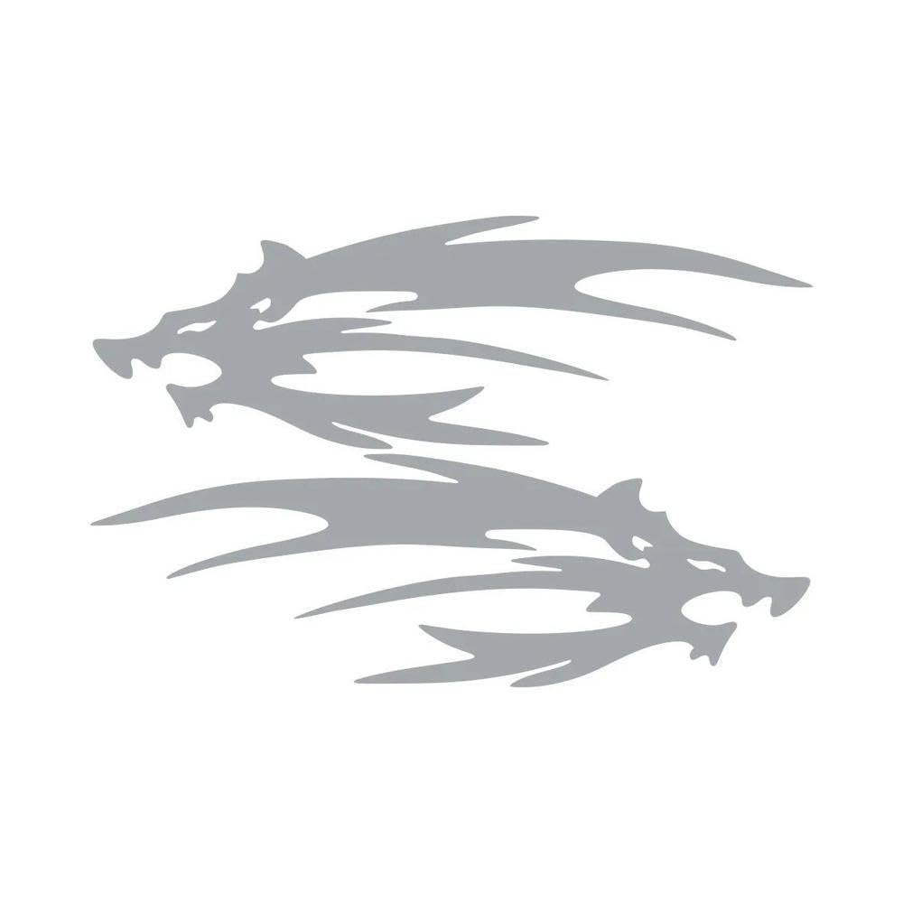 Pair Wild Wolf Vinyl Stickers for Helmets Motorcycles Cars Tanks(Silver,15cm)