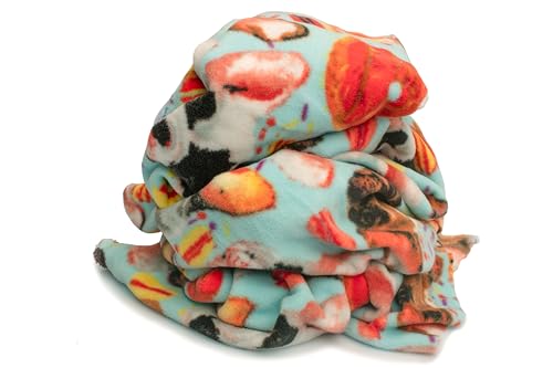 Polar Fleece DTY stoff gedruckt (250g), Französische Bulldoggen, 50 x 160 cm (Rot)