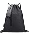 LIVACASA Sacca Sportiva Palestra Coulisse Tasche con Cerniera Sacca Sportivo da Viaggio Idrorepellenza Borsa a Sacco Leggero per Uomo Donna Borsa Coulisse con Buco delle Cuffie Grigio 33x43cm