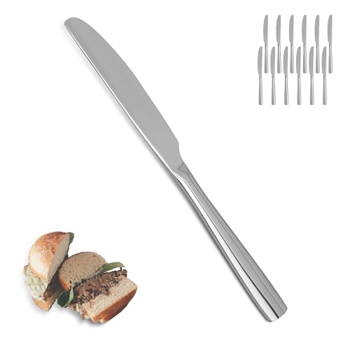 Dinner Knives,12 Piece Dinner knife Set,18/10 Stainless Steel Silverware Set Dinner Knife For