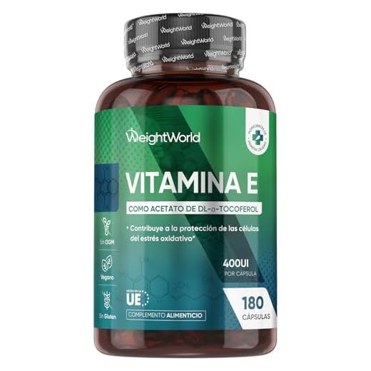 Vitamina E Natural 400UI, 180 Cápsulas Veganas (6 Meses) - Potente Antioxidante Natural de Acetato de DL-α-Tocoferol con Alta Absorción, Contribuye a Proteger las Células del Estrés Oxidativo, Sin OGM