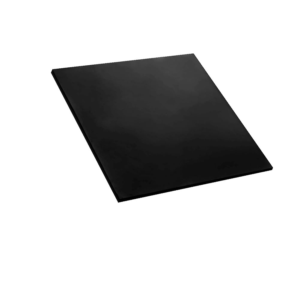 HAOTAISH Black Rubber Sheet Insulated Neoprene Rubber Mat for Industrial Machinery DIY, 600mm Side Length,600mm×600mm×1mm