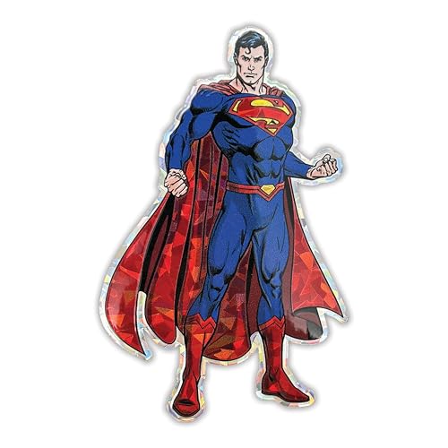 Image of Elektroplate Superman Man of Steel Reflective Car Decal Red 4.2 inch | Officially Licensed DC Comics - Weatherproof Automotive Grade Sticker for Water Bottle, Laptop & More - Made in the USA