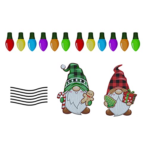 Morain Weihnachtsauto-Magnete mit Zwergen und Lichtern