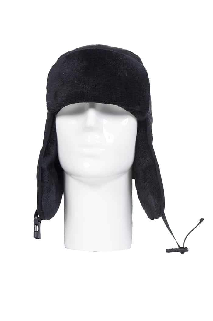 HEAT HOLDERS Mens Fleece Lined Waterproof Winter Thermal Trooper Trapper Hat with Ear Flaps (L/XL, Black (Trapper))