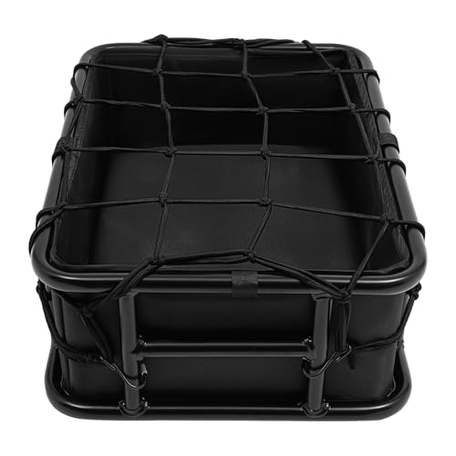 Fahrradkorb Hinten Abnehmbar Großer Bike Basket Metall-Gepäckträgerkorb für E-Bike, Fahrrad mit Gepäcknetz Innenfutter Hundekorb für Einkaufen Picknick Schwarz
