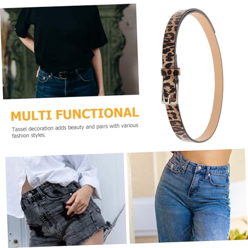 Women's Leopard Print Genuine Leather Belt Thin Stylish Waist Belt3