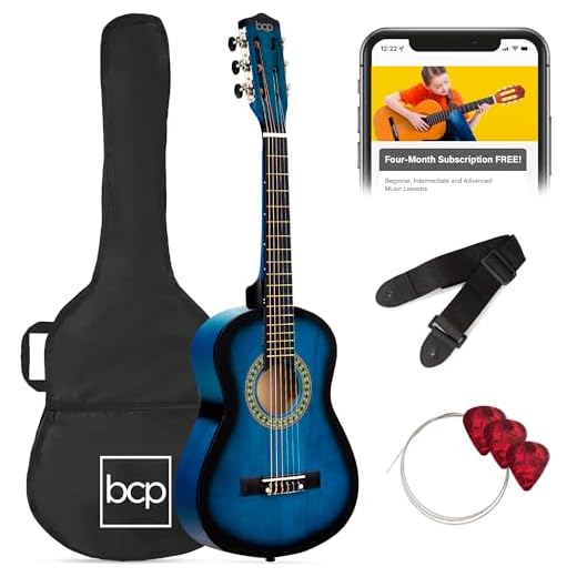 Best Choice Products 30in Kids Acoustic Guitar Beginner Starter Kit with Electric Tuner, Strap, Case, Strings - Blueburst