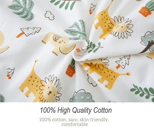 Image of Chilsuessy Toddler Sleep Sack with Feet 2-3 T, 1.0 TOG Cotton Baby Wearable Blanket with Legs, Sleep Bag Walker with 2-Way Zipper, Green & Lion