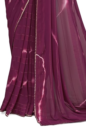Image of MIRCHI FASHION Women Saree Shibori Print Chiffon | Elegant Festive and Functional Sari for All-Day Comfort with Matching Blouse